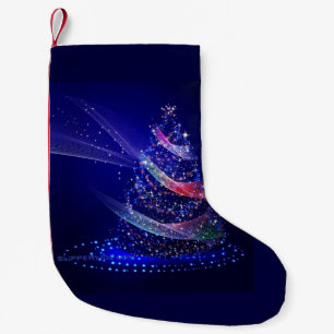Calcetín Navideño Pequeño SlipperyJoe árbol de Navidad digital translúcido r