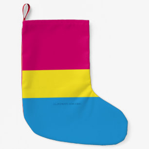 Calcetín Navideño Pequeño SlipperyJoe bandera pansexual del orgullo amarillo