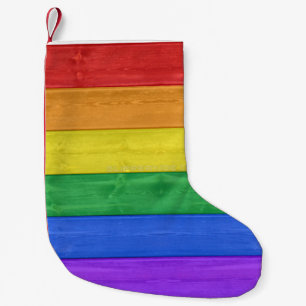 Calcetín Navideño Pequeño SlipperyJoe's clásico arcoíris táctil hecho a mano