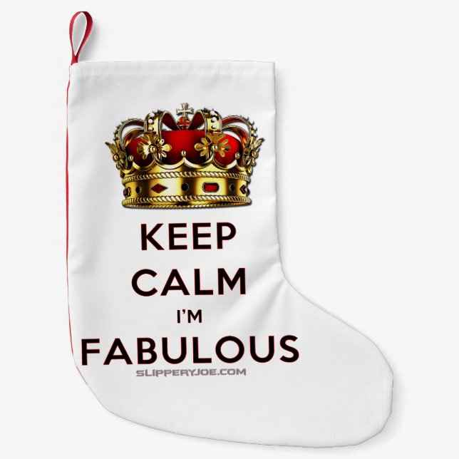 Calcetín Navideño Pequeño SlipperyJoe's mantiene la calma fabulosa y especta (Anverso)