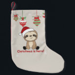 Calcetín Navideño Pequeño Sloth Christmas Snow Winter Animals Sloths Small C<br><div class="desc">The sloth for Christmas with fairy lights. Funny animals with gifts and snow for the holidays. Also funny for christmas in July. Sloths are cute animals and perfect for Christmas.</div>