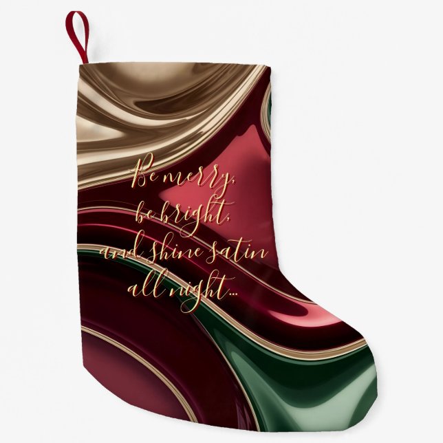 Calcetín Navideño Pequeño Small Christmas stocking in stylish graphic (Anverso)