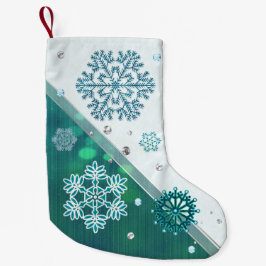 Calcetín Navideño Pequeño Snowflake 3D