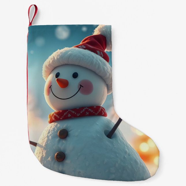 Calcetín Navideño Pequeño snowman (Anverso)