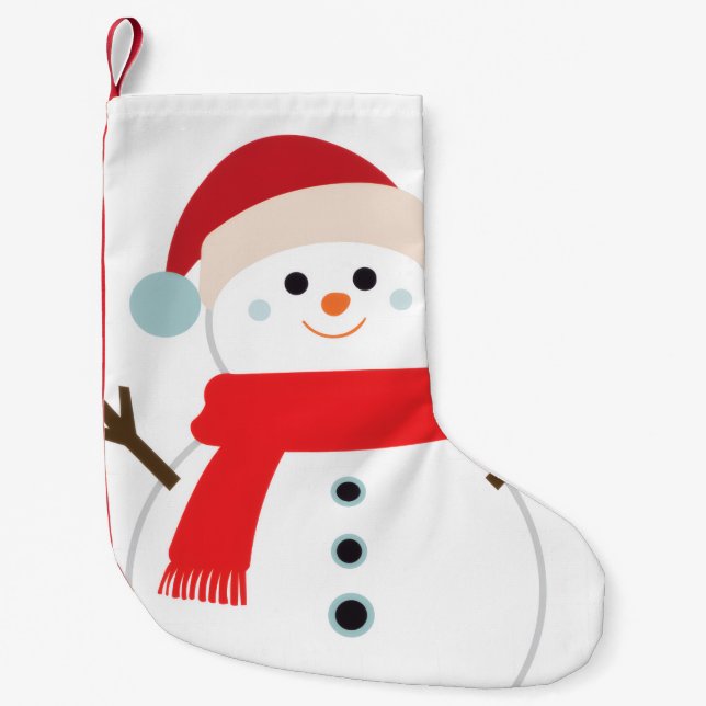 Calcetín Navideño Pequeño SNOWMAN sock for warm decor Christmas (Anverso)