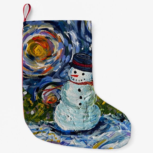 Calcetín Navideño Pequeño Snowman Stocking (Anverso)