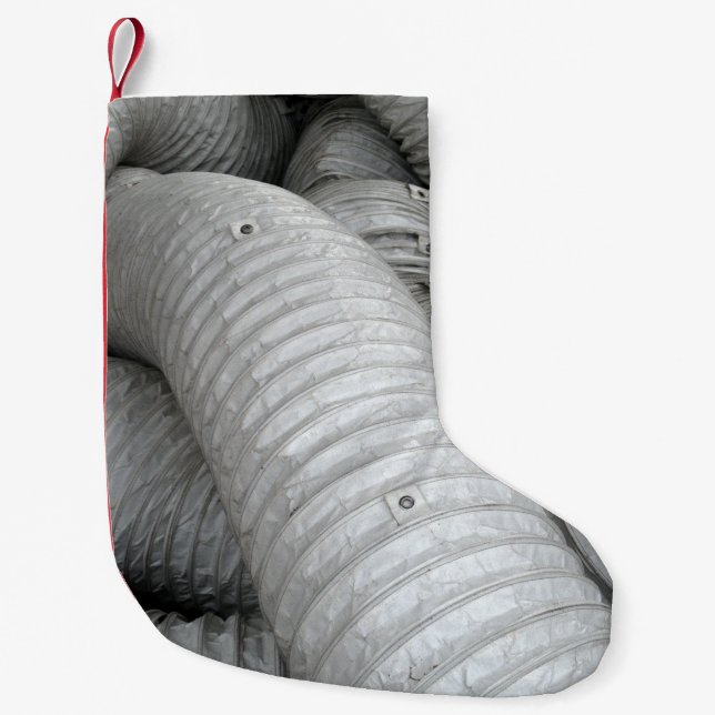 Calcetín Navideño Pequeño sofá de tela gris y negro (Anverso)