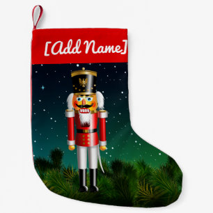 Calcetín Navideño Pequeño Soldado De Juguetes Nutcracker Con Uniforme Rojo