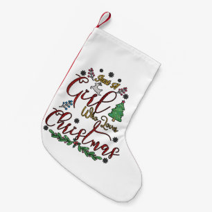 Calcetín Navideño Pequeño Sólo un Chica que ama a los Navidades