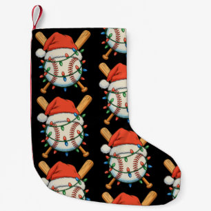 Calcetín Navideño Pequeño Sombrero de Santa de béisbol de Navidad Luces fest