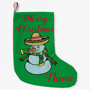 Calcetín Navideño Pequeño Sombrero mexicano Santa Thunder_Cove