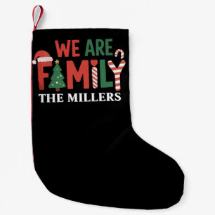 Calcetín Navideño Pequeño Somos Familia Navidad Personalizada Familia Pareja