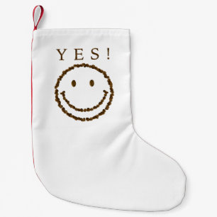 Calcetín Navideño Pequeño Sonríe con granos de café