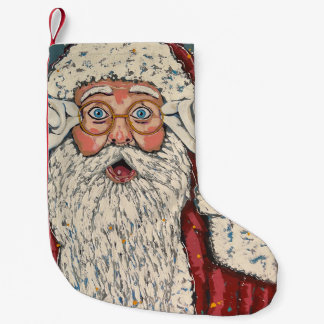 Calcetín Navideño Pequeño Sorprendido Papá Noel