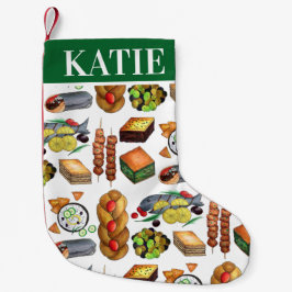 Calcetín Navideño Pequeño Spanakopita Moussaka Baklava Impresión de comida g