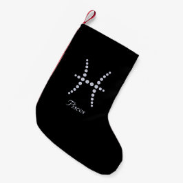Calcetín Navideño Pequeño Sparkly Diamond Pisces Symbol