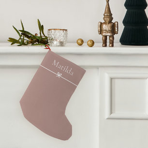 Calcetín Navideño Pequeño Spice Simple Bow Minimalista personalizado