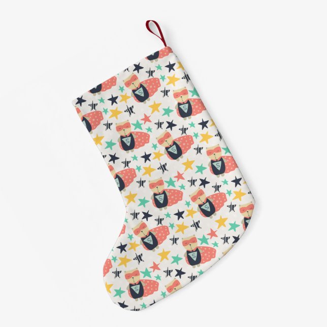 Calcetín Navideño Pequeño Star Super Héroe (Anverso (colgado))