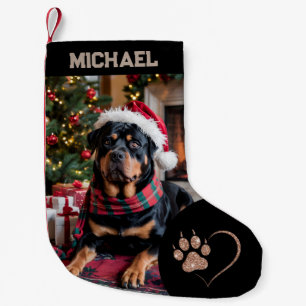 Calcetín Navideño Pequeño subir imagen Perro Foto personalizada texto Person