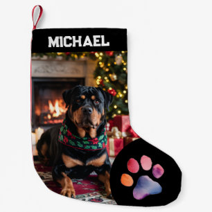Calcetín Navideño Pequeño subir imagen Perro Foto personalizada texto Person