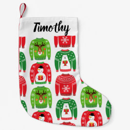 Calcetín Navideño Pequeño Sudores de Navidad feos sudores oso polar Snowman