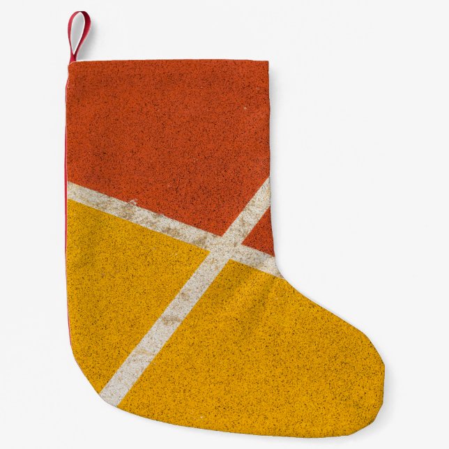 Calcetín Navideño Pequeño Suelo amarillo y naranja (Anverso)