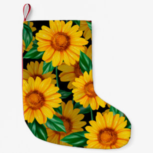 Calcetín Navideño Pequeño Sunflower seamless pattern. Background with yellow