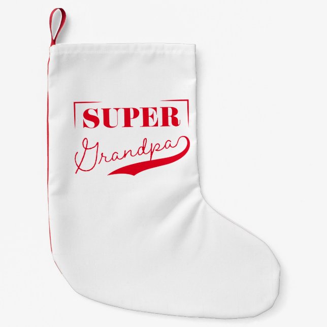 Calcetín Navideño Pequeño Super Abuelo (Anverso)