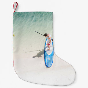 Calcetín Navideño Pequeño Surfear en la playa