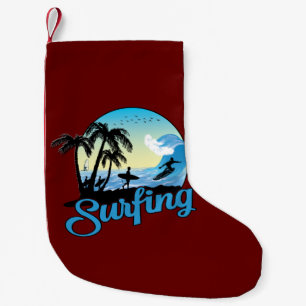 Calcetín Navideño Pequeño Surfing Sea Beach