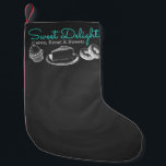Calcetín Navideño Pequeño Sweet Bakery Chalkboard Profesional<br><div class="desc">El diseño del Sweet Bakery Chalkboard. Puede hacer clic en personalizar más adelante para cambiar las fuentes y puede cambiar los lugares y el tamaño de los dibujos.</div>