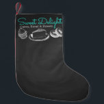 Calcetín Navideño Pequeño Sweet Bakery Chalkboard Profesional<br><div class="desc">El diseño del Sweet Bakery Chalkboard. Puede hacer clic en personalizar más adelante para cambiar las fuentes y puede cambiar los lugares y el tamaño de los dibujos.</div>