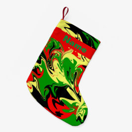 Calcetín Navideño Pequeño Swirls Afrocéntrico