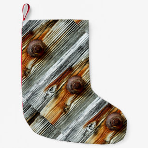 Calcetín Navideño Pequeño tableros grises acariciados Thunder_Cove