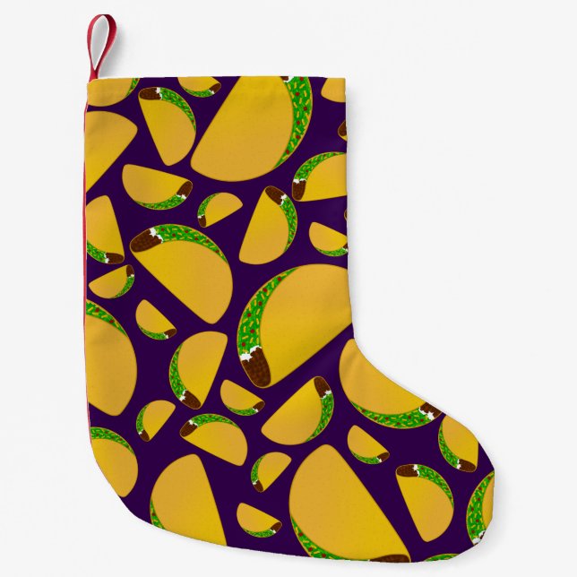 Calcetín Navideño Pequeño Tácteos morados (Anverso)