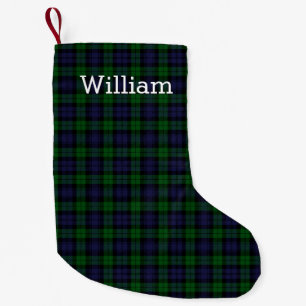 Calcetín Navideño Pequeño Tartan Plaid Black Watch Personalizado