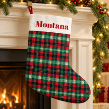 Tartan Plaid Rojo Verde Navideño Copo de Nieve Nom