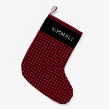 Tartan Rojo Negro Buffalo Cuadro Nombre Personaliz