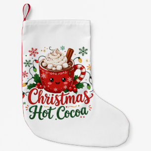 Calcetín Navideño Pequeño Taza de chocolate caliente de Navidad linda