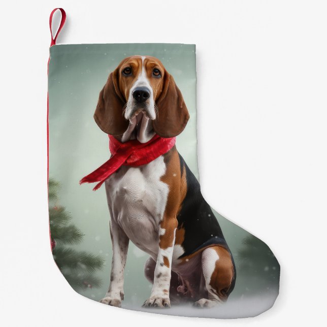 Calcetín Navideño Pequeño Té a Walker perros callejeros en Navidades de niev (Anverso)