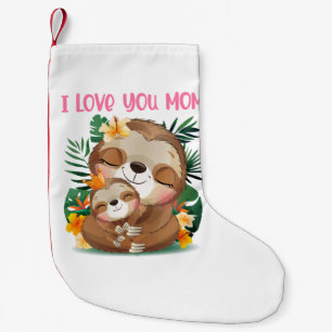 Calcetín Navideño Pequeño Te amo, mamá, mamá, mamá, mamá, mamá, y bebé, Slot