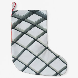 Calcetín Navideño Pequeño Techo metalizado blanco y cúpula de cristal