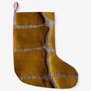 Calcetín Navideño Pequeño Tejidos de amarillo y crema