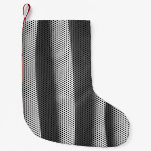 Calcetín Navideño Pequeño Tejidos de polka blanco y negro