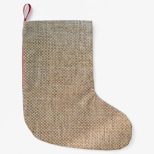 Calcetín Navideño Pequeño Tela de fondo marrón textil