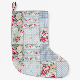 Calcetín Navideño Pequeño Tela Rosa: Diseño elegante de fondo