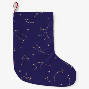 Calcetín Navideño Pequeño Tema del Solareclipse Estrella de Oro Celestial