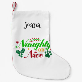 Calcetín Navideño Pequeño Tema Mascota personal travieso o agradable