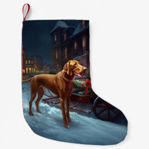 Calcetín Navideño Pequeño Temporada festiva de Navidad de Vizsla 