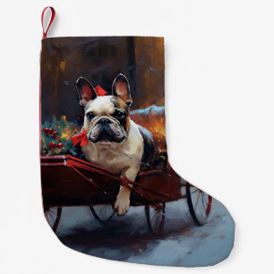 Calcetín Navideño Pequeño Temporada Navideña del Bulldog Francés